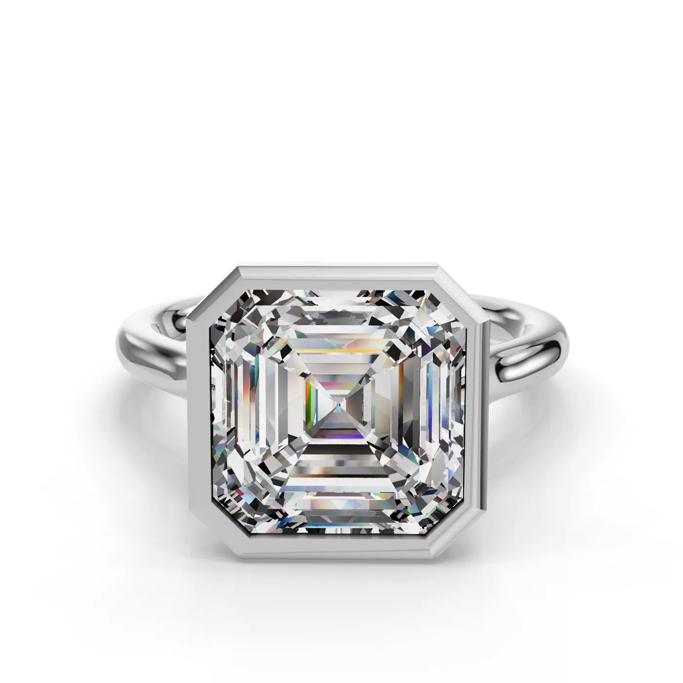 Classic Solitaire 18K White Gold Engagement Ring