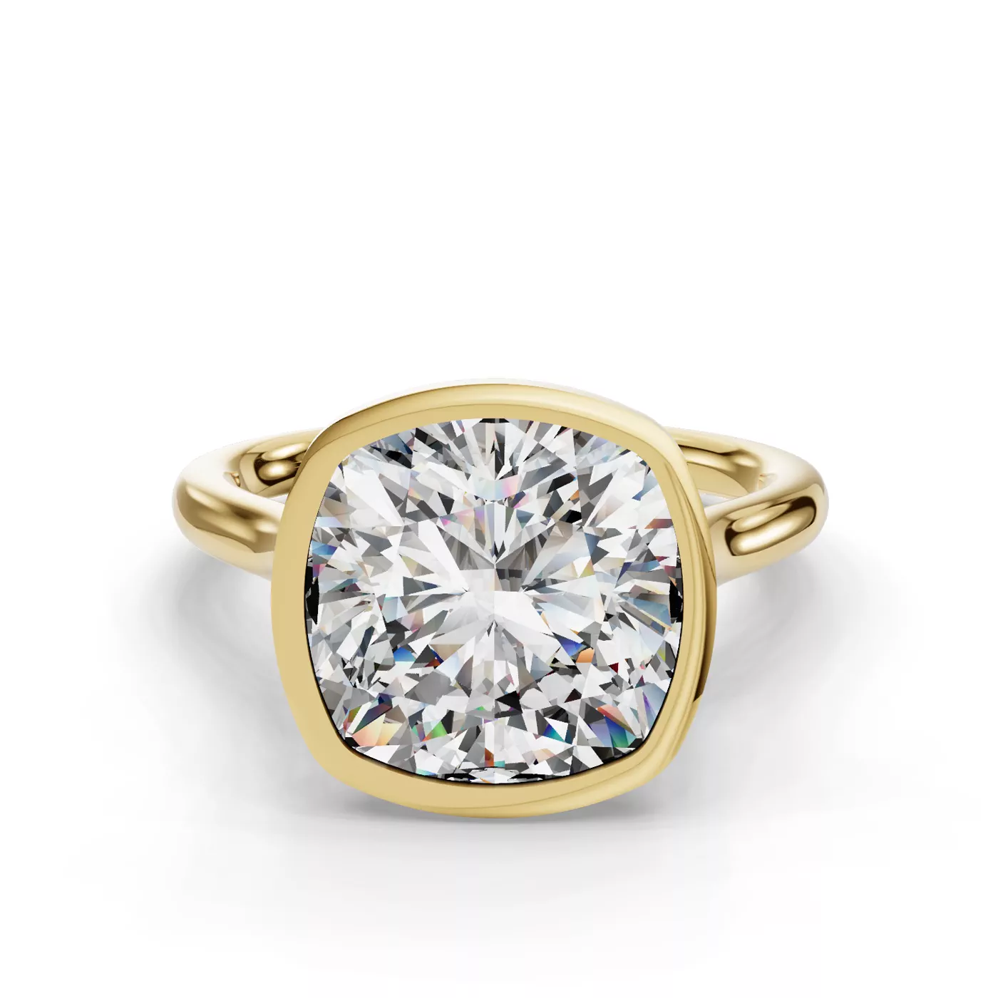Classic Solitaire 18K Yellow Gold Engagement Ring