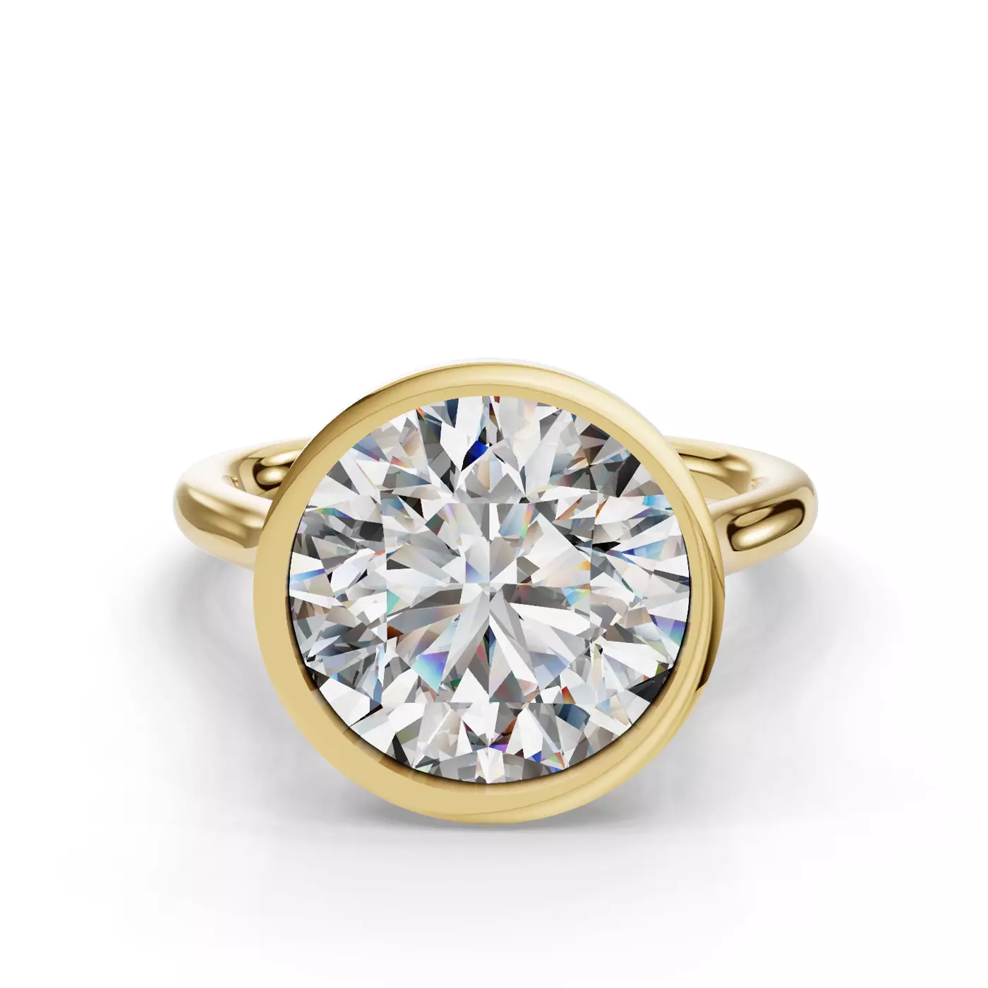 Classic Solitaire 18K Yellow Gold Engagement Ring