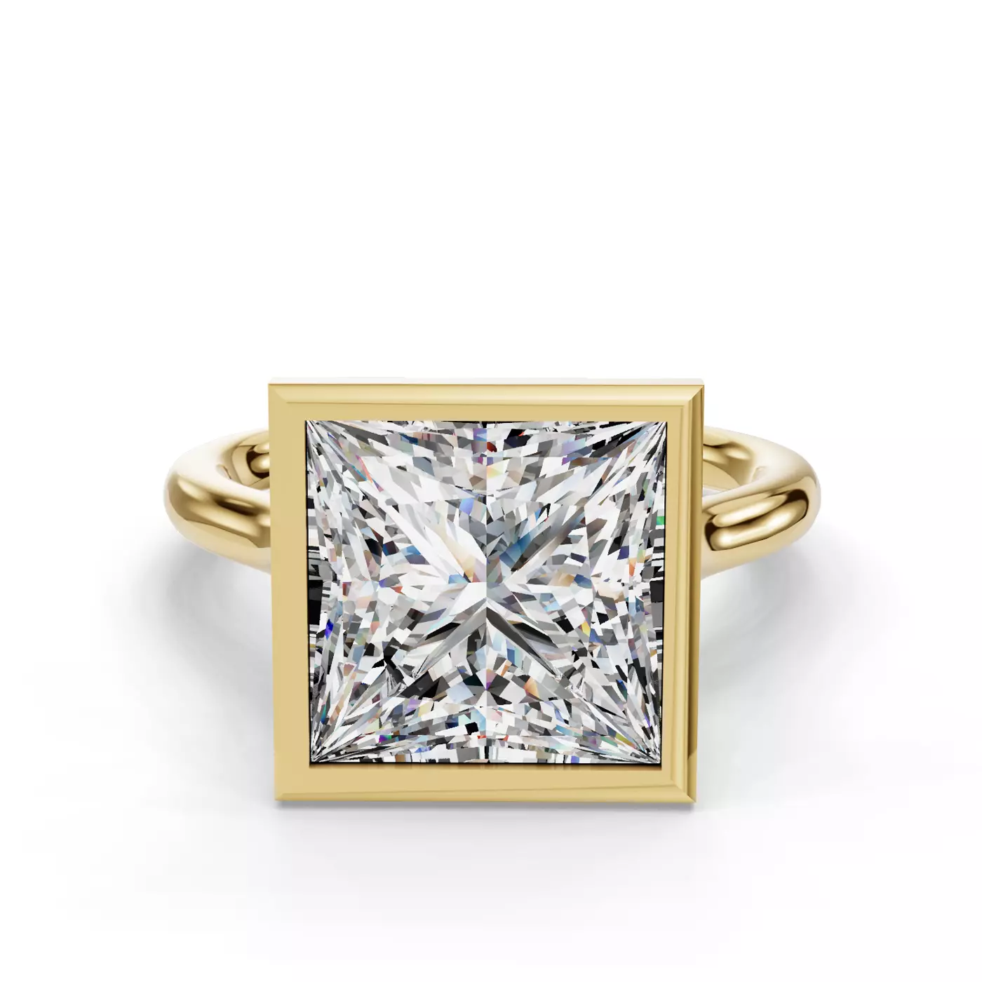 Classic Solitaire 18K Yellow Gold Engagement Ring