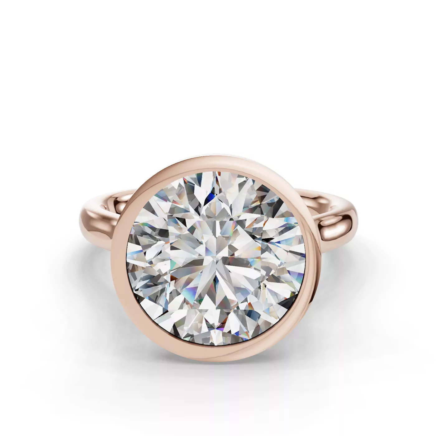 Pure Solitaire Focus 14K Rose Gold Engagement Ring