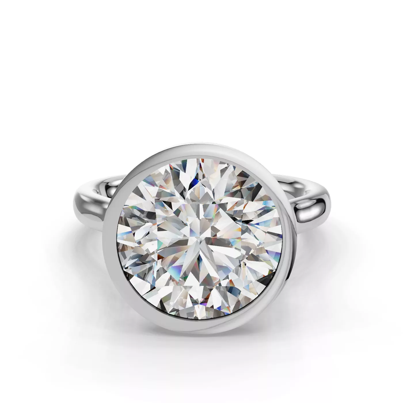 Pure Solitaire Focus 14K Yellow Gold Engagement Ring