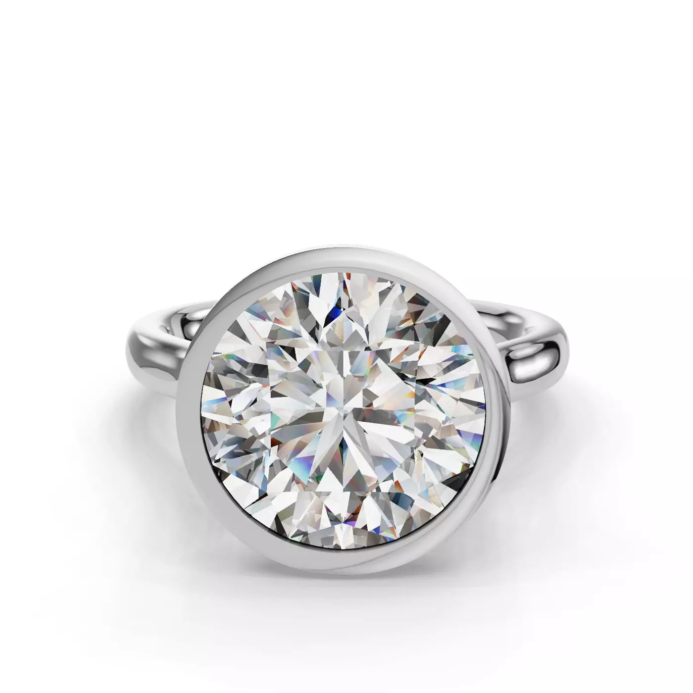 Pure Solitaire Focus 18K Yellow Gold Engagement Ring