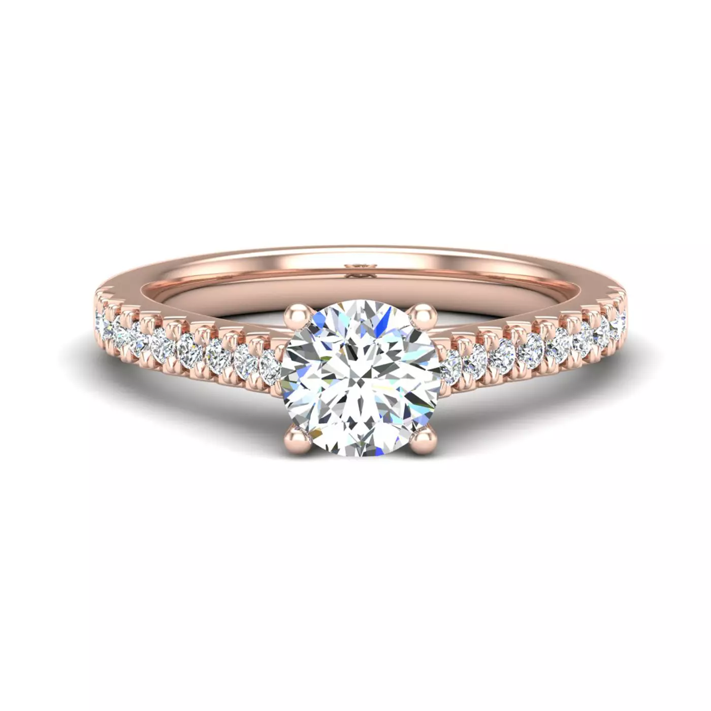 Cathedral Silhouette 14K Rose Gold Engagement Ring