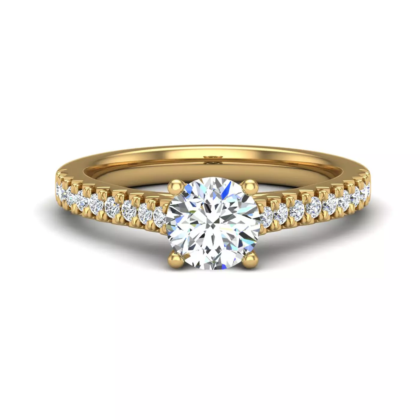 Cathedral Silhouette 14K Yellow Gold Engagement Ring
