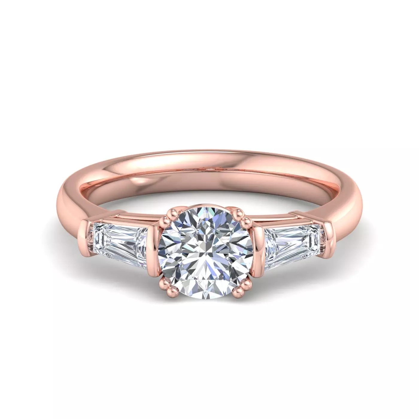Sculpted Silhouette 14K Rose Gold Engagement Ring