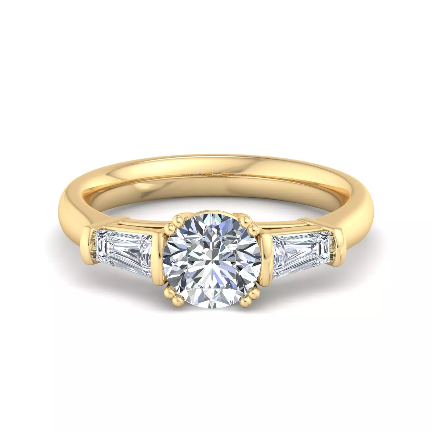 Sculpted Silhouette 14K Yellow Gold Engagement Ring