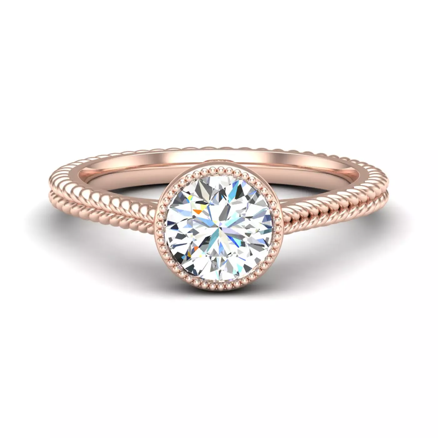 Classic Solitaire Focus 14K Rose Gold Engagement Ring