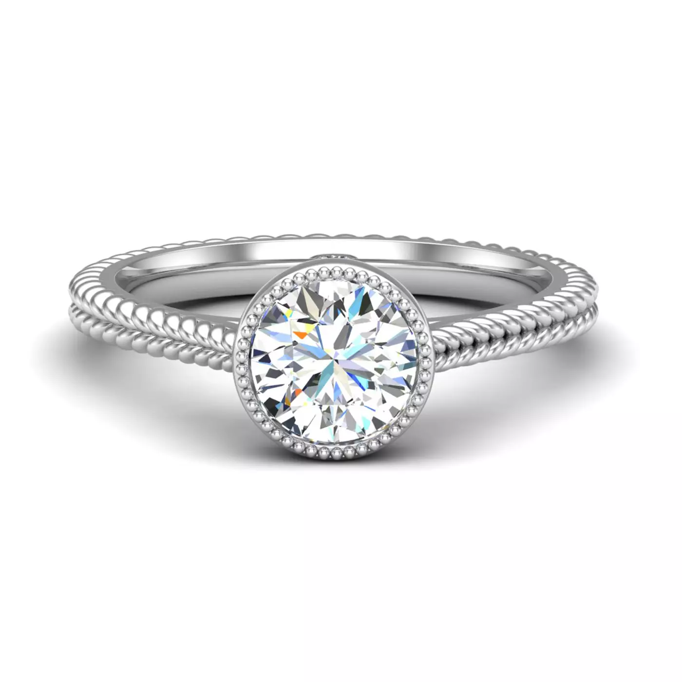 Classic Solitaire Focus 14K White Gold Engagement Ring