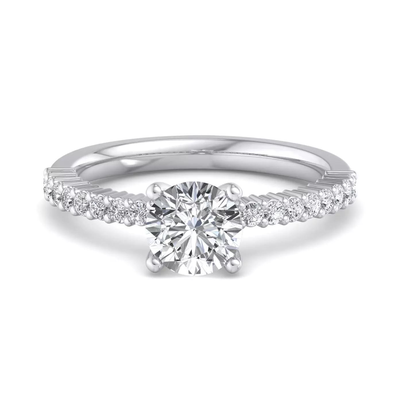 Brilliant Side Accents Platinum Engagement Ring