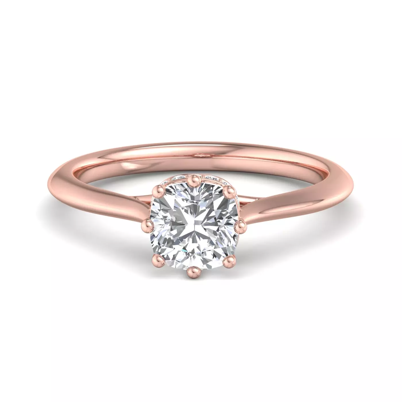 Hidden Halo Sparkle 14K Rose Gold Engagement Ring