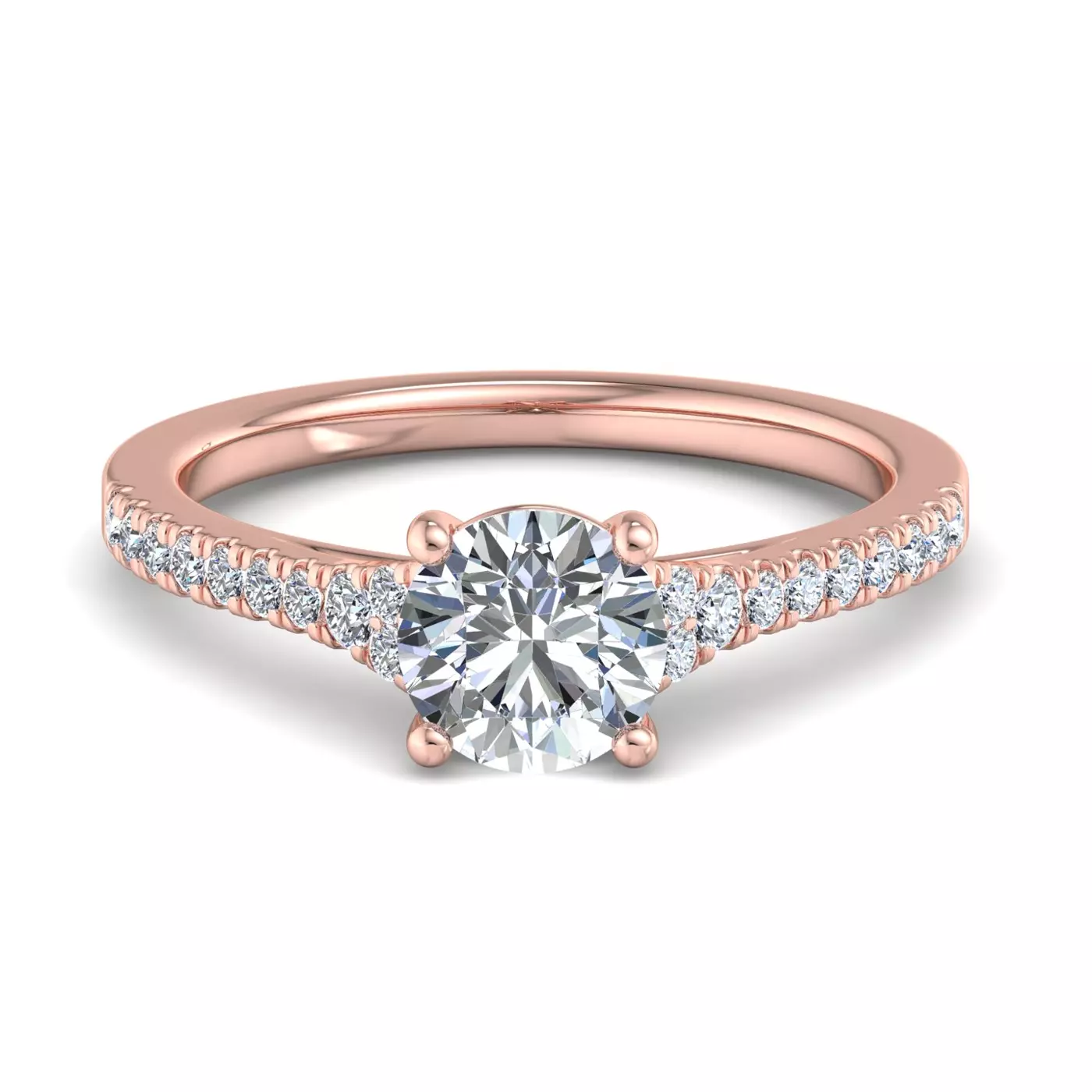 Cathedral Silhouette 14K Rose Gold Engagement Ring