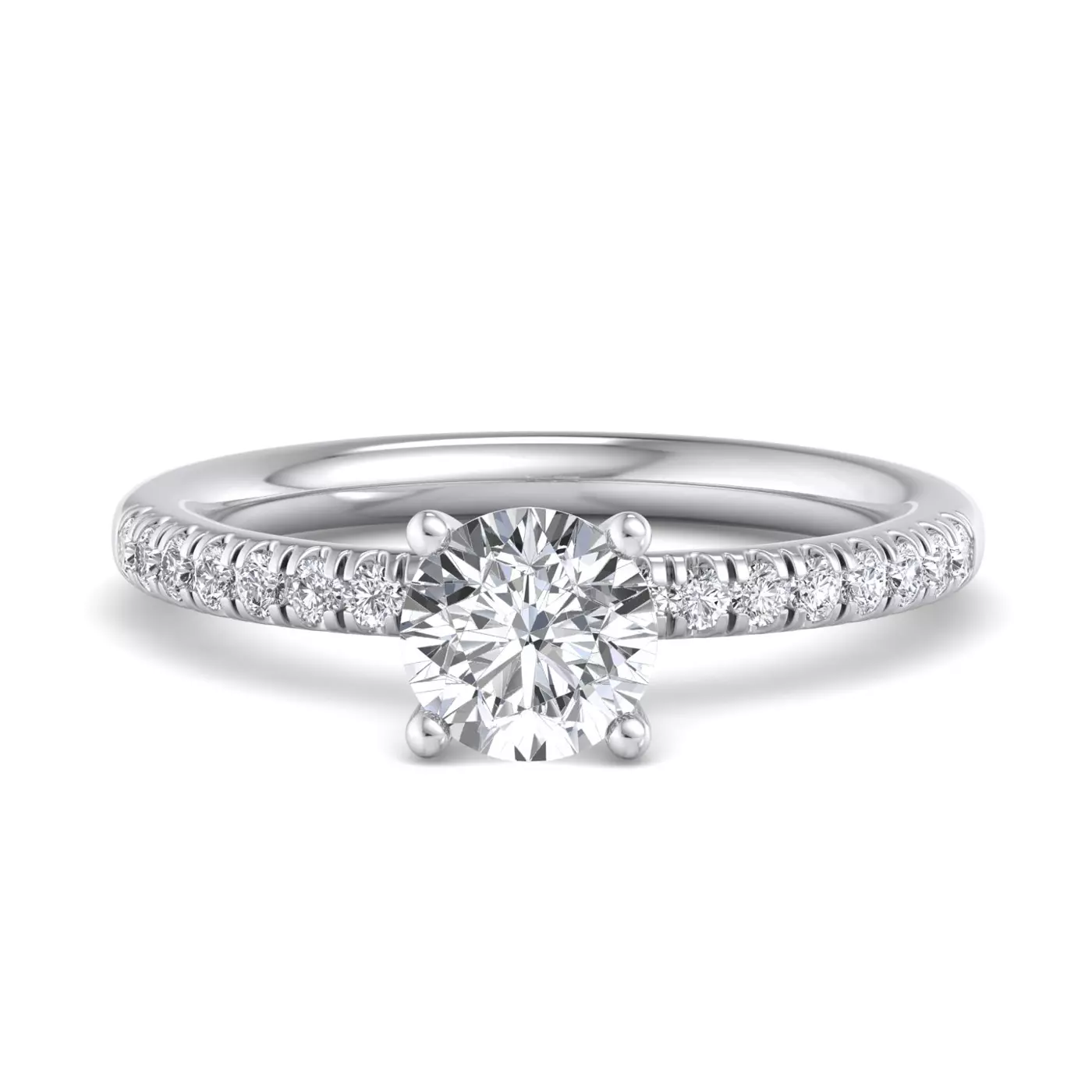 Secret Halo Sparkle 14K White Gold Engagement Ring