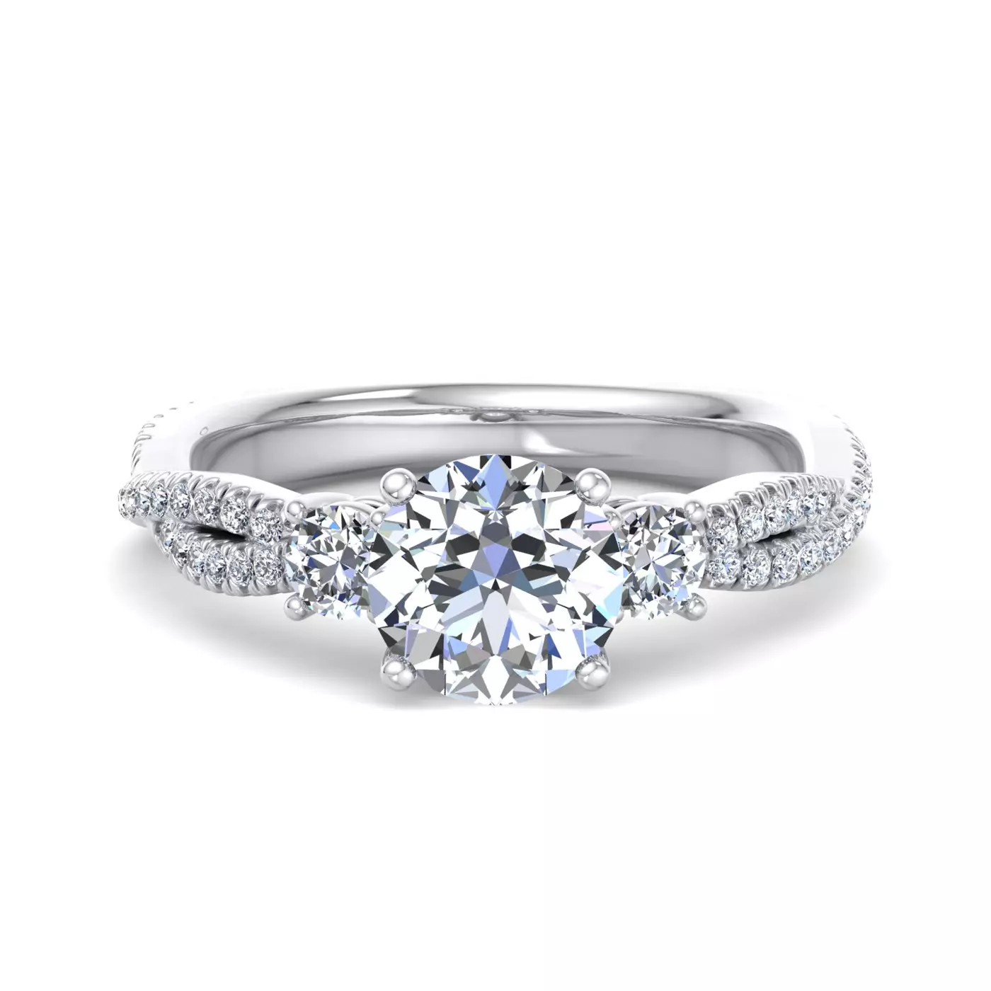 Three-Stone Symbolism Platinum Engagement Ring