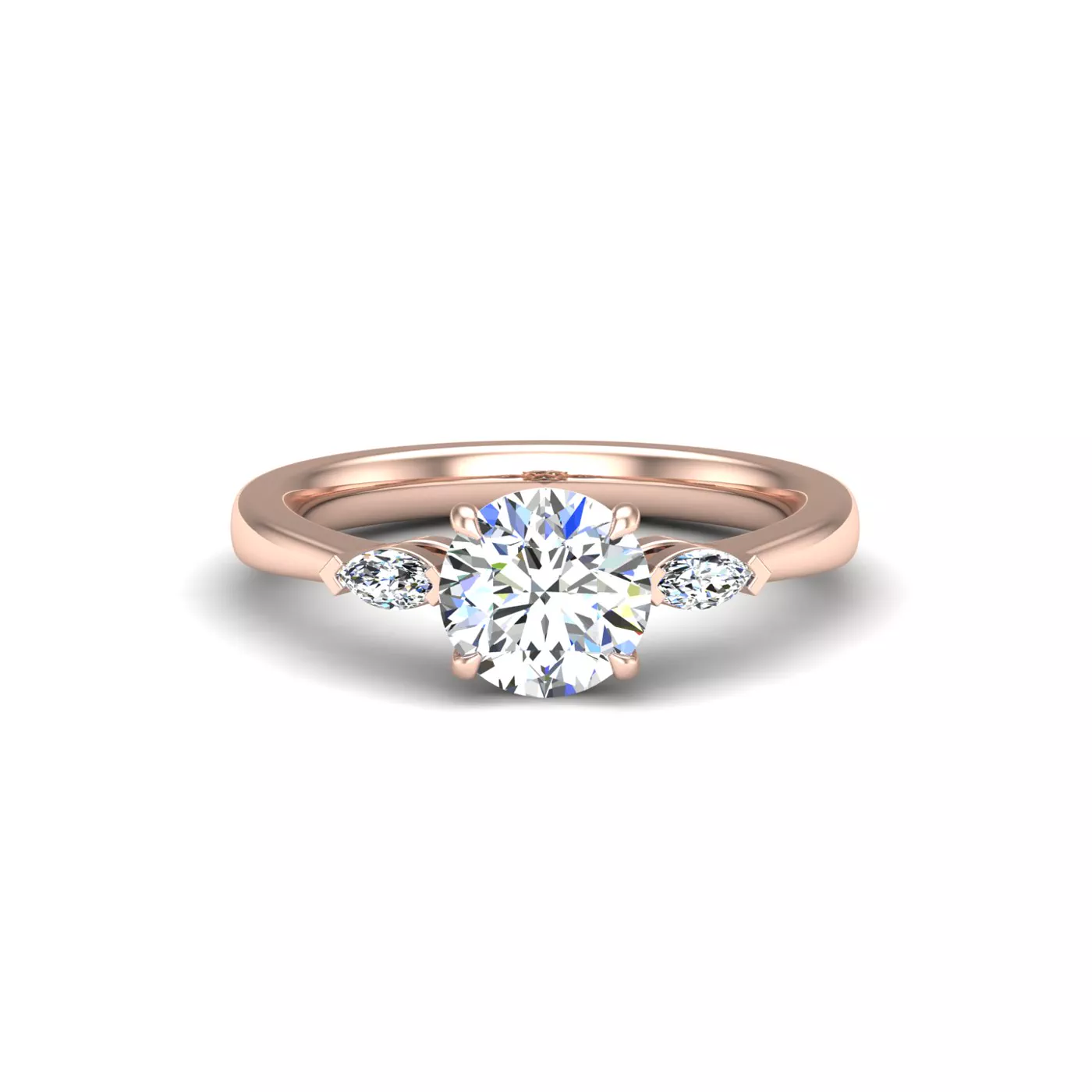 Marquise-Inspired Shape 14K Rose Gold Engagement Ring