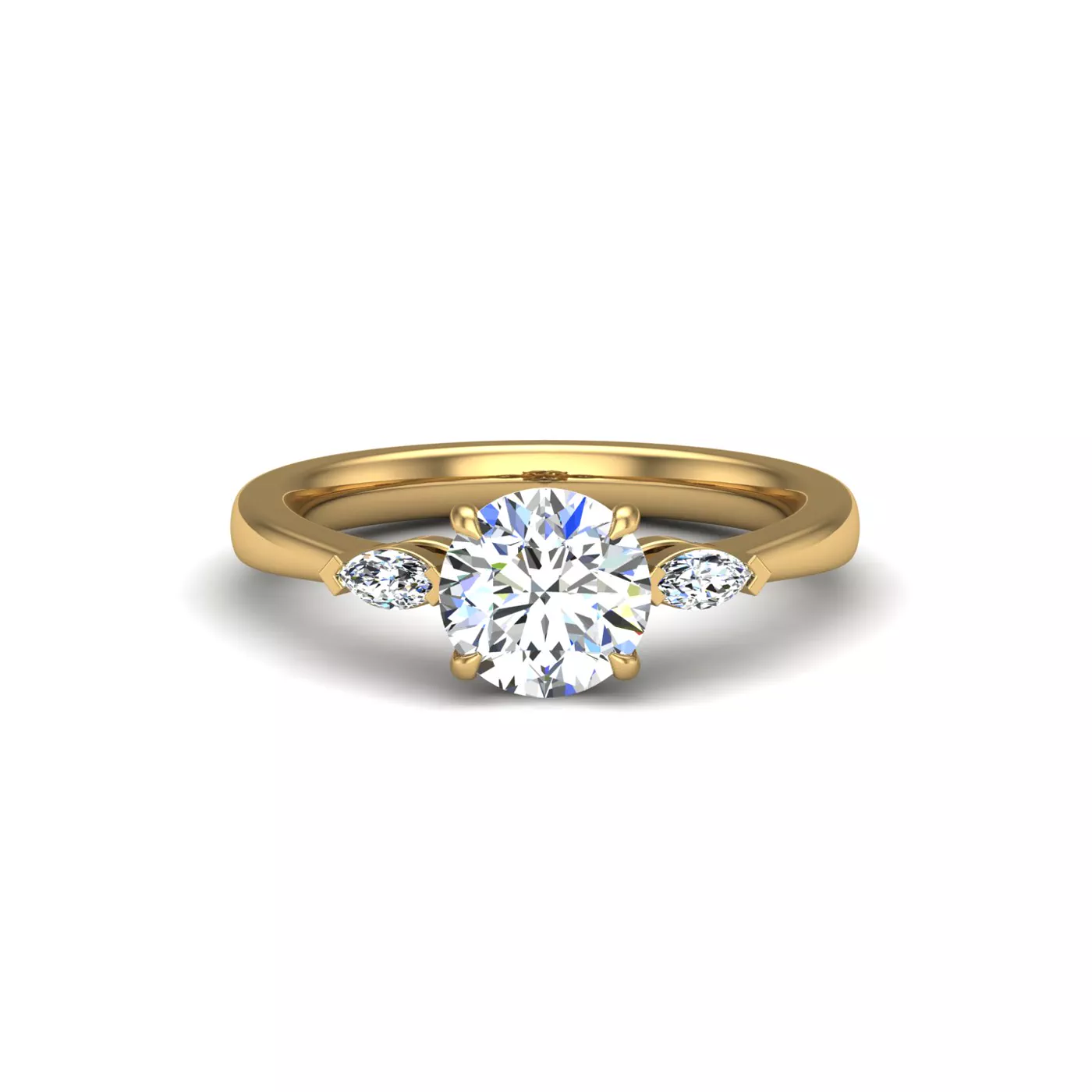Marquise-Inspired Shape 14K Yellow Gold Engagement Ring
