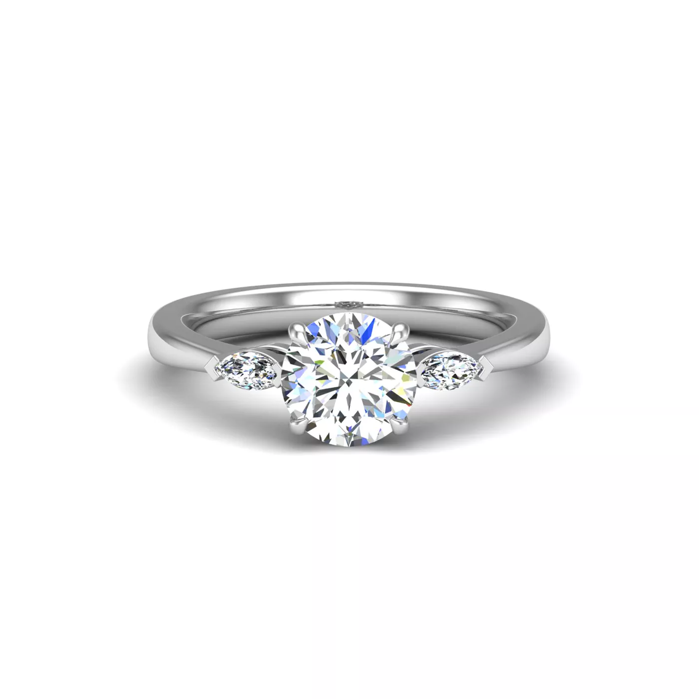 Marquise-Inspired Shape Platinum Engagement Ring