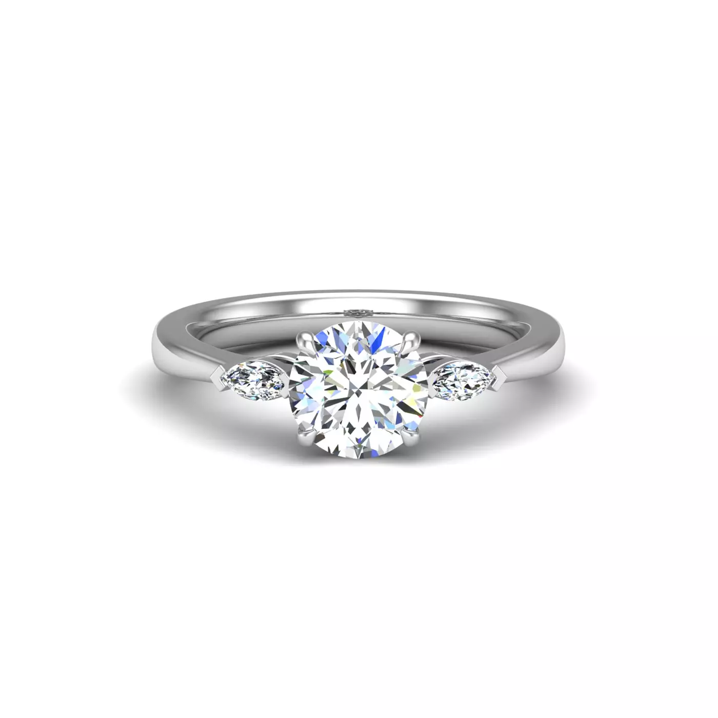 Sculpted Silhouette Platinum Engagement Ring