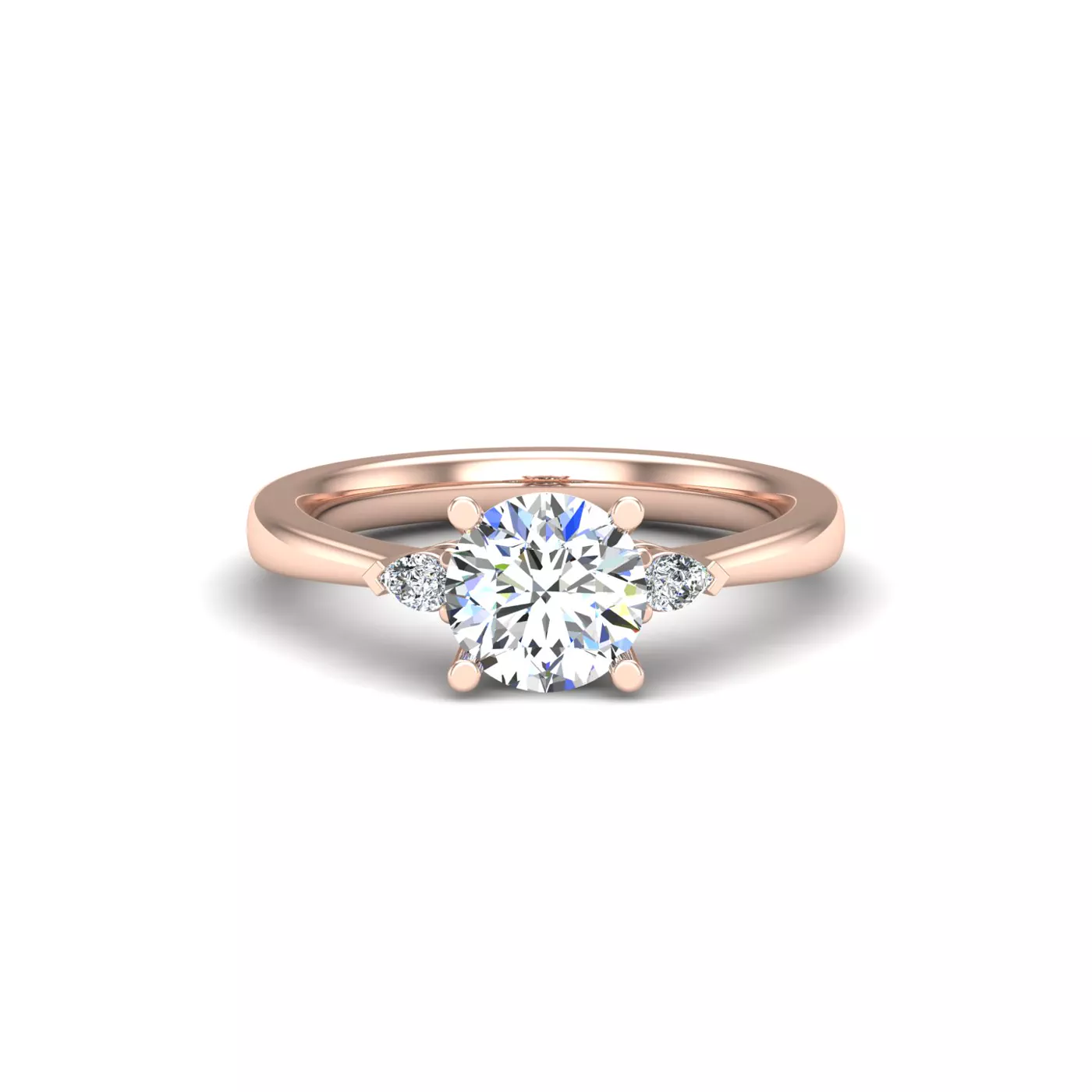 Elongated Pear Elegance 14K Rose Gold Engagement Ring