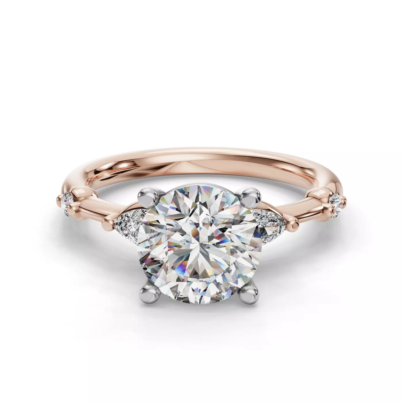 Elongated Pear Elegance 14K Rose Gold Engagement Ring