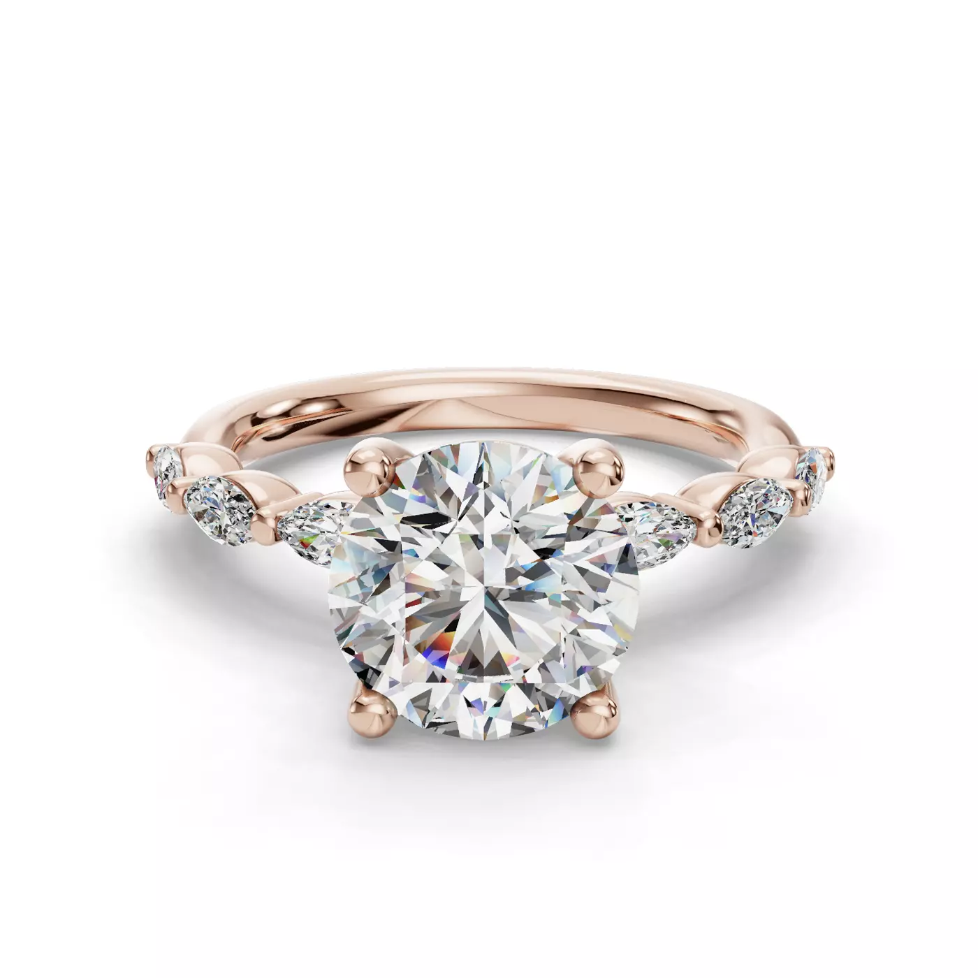 Marquise-Inspired Shape 14K Rose Gold Engagement Ring