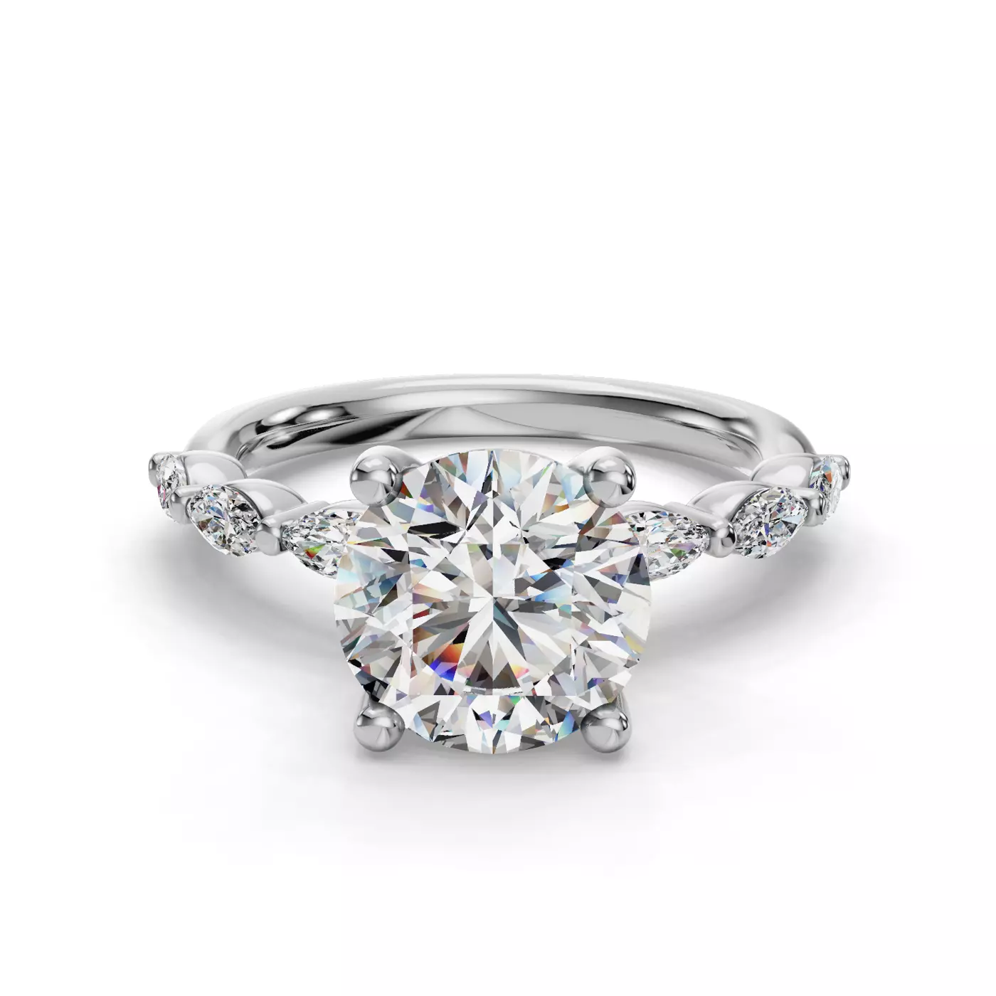 Marquise-Inspired Shape Platinum Engagement Ring