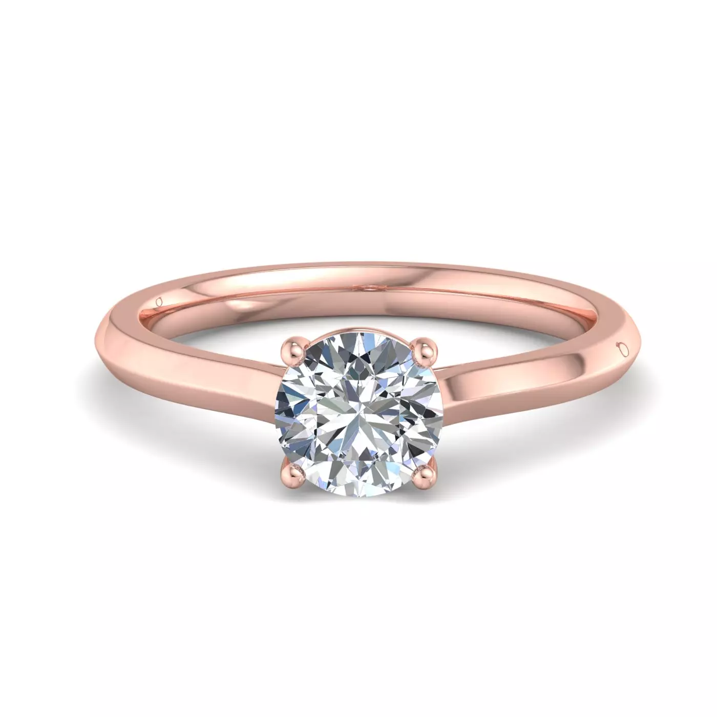 Pure Solitaire Focus 14K Rose Gold Engagement Ring