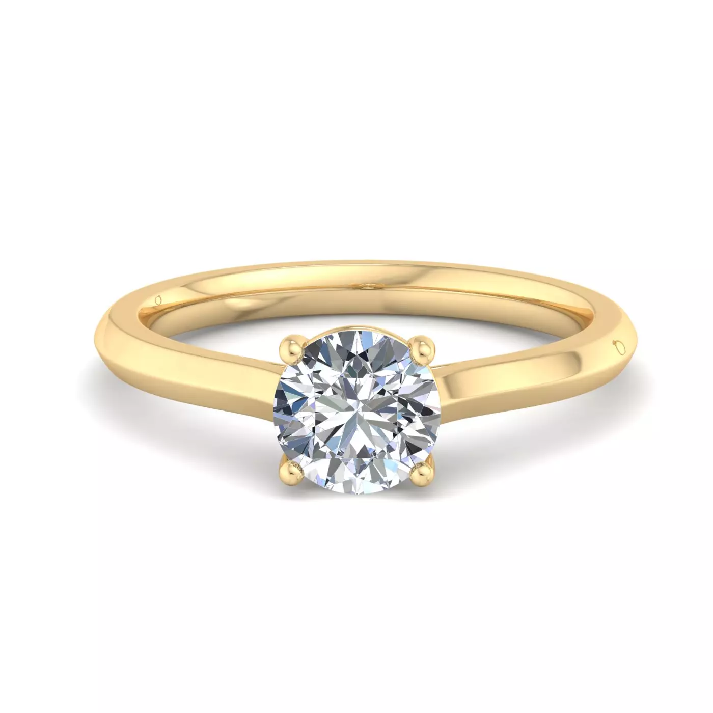 Pure Solitaire Focus 18K Yellow Gold Engagement Ring
