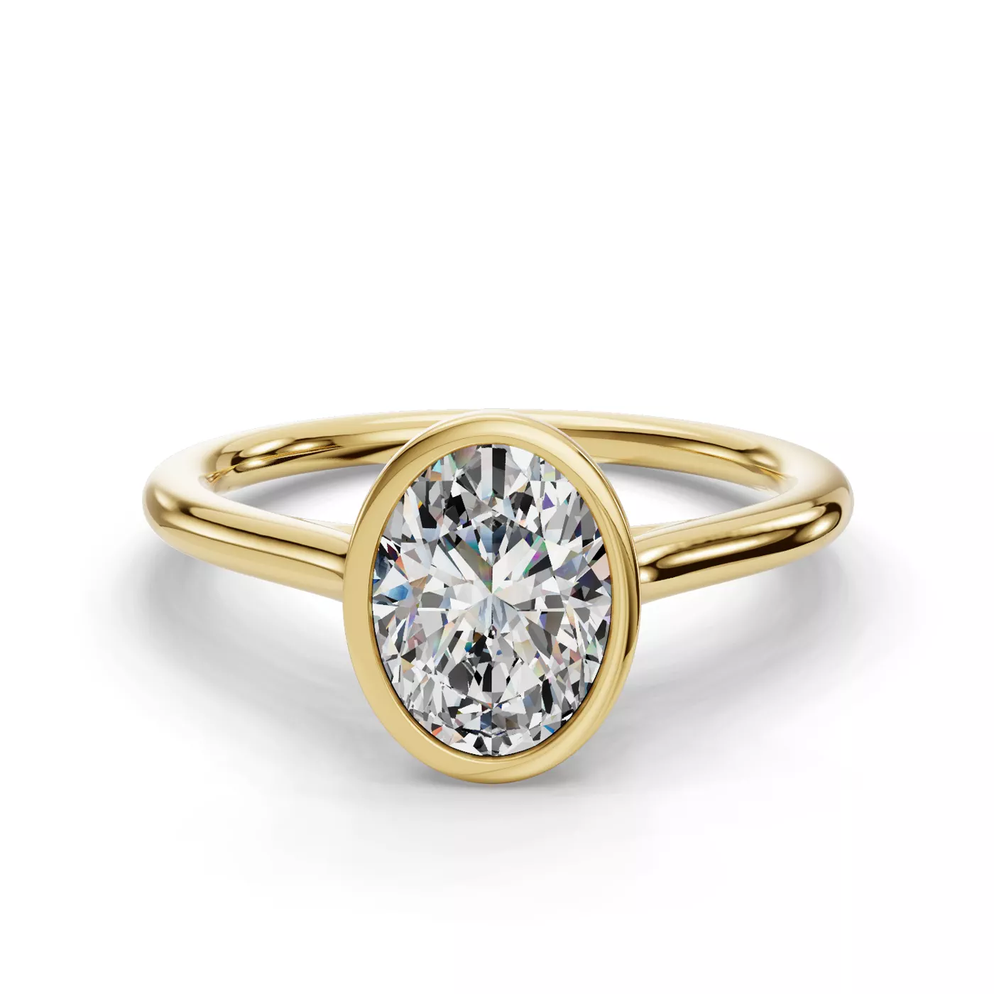 Bezel-Set Center 14K Yellow Gold Engagement Ring