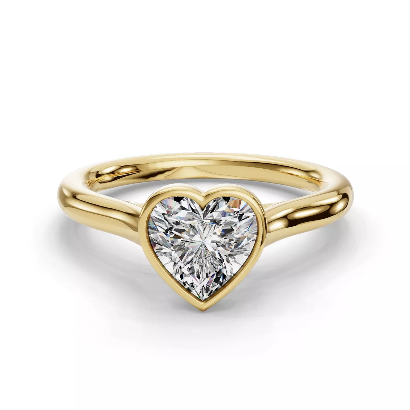 Bezel-Set Center 14K Yellow Gold Engagement Ring