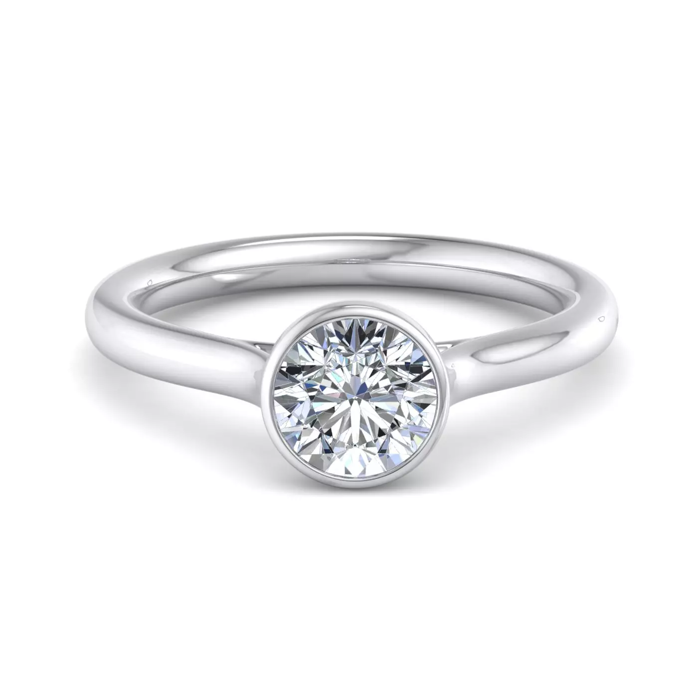 Bezel-Set Center Platinum Engagement Ring
