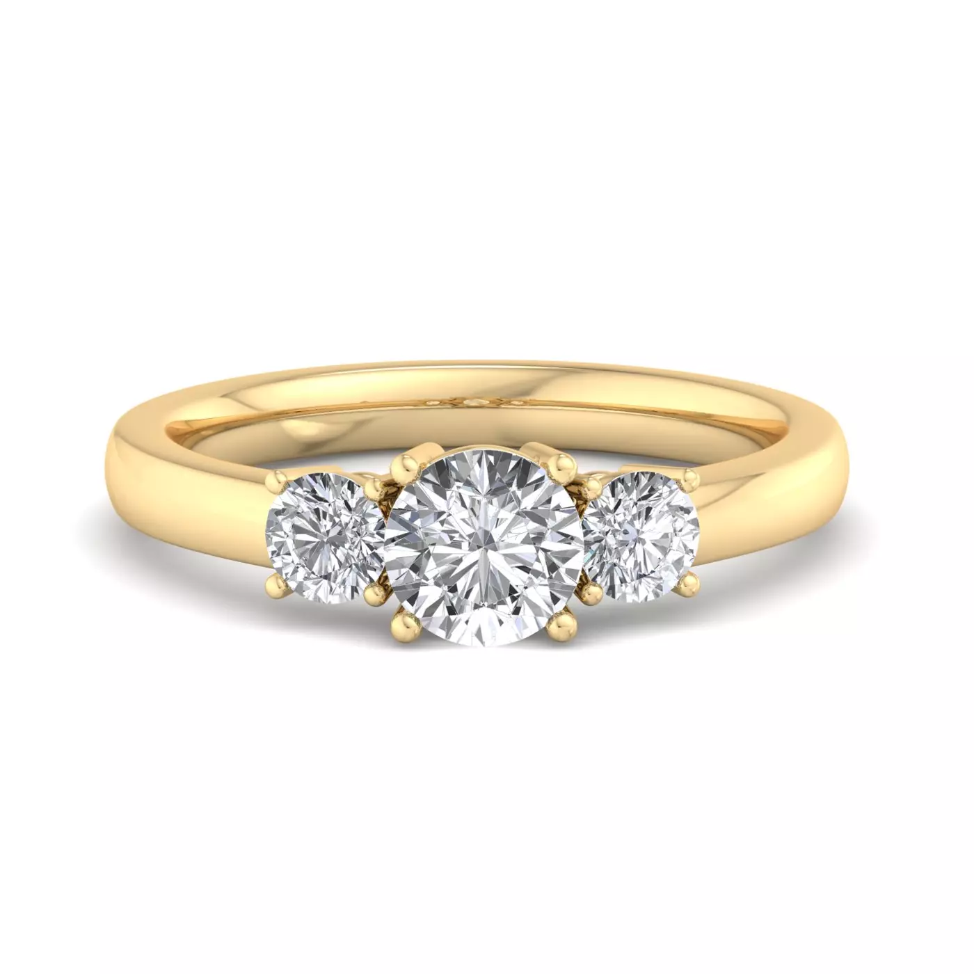 Three-Stone Symbolism 14K Yellow Gold Engagement Ring