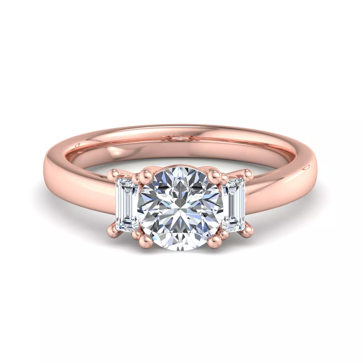 Sculpted Silhouette 14K Rose Gold Engagement Ring