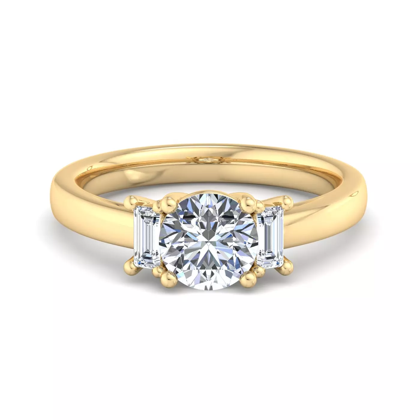 Sculpted Silhouette 14K Yellow Gold Engagement Ring