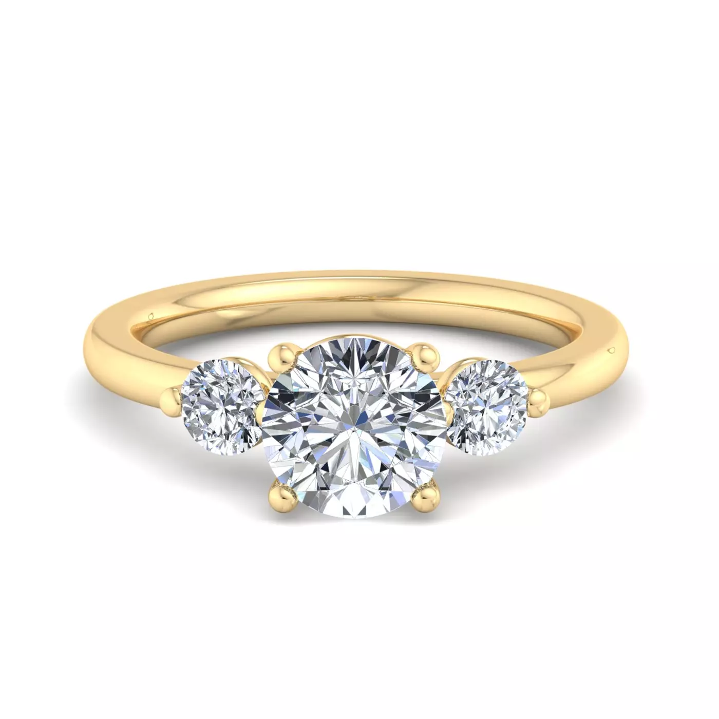 Three-Stone Symbolism 14K Yellow Gold Engagement Ring