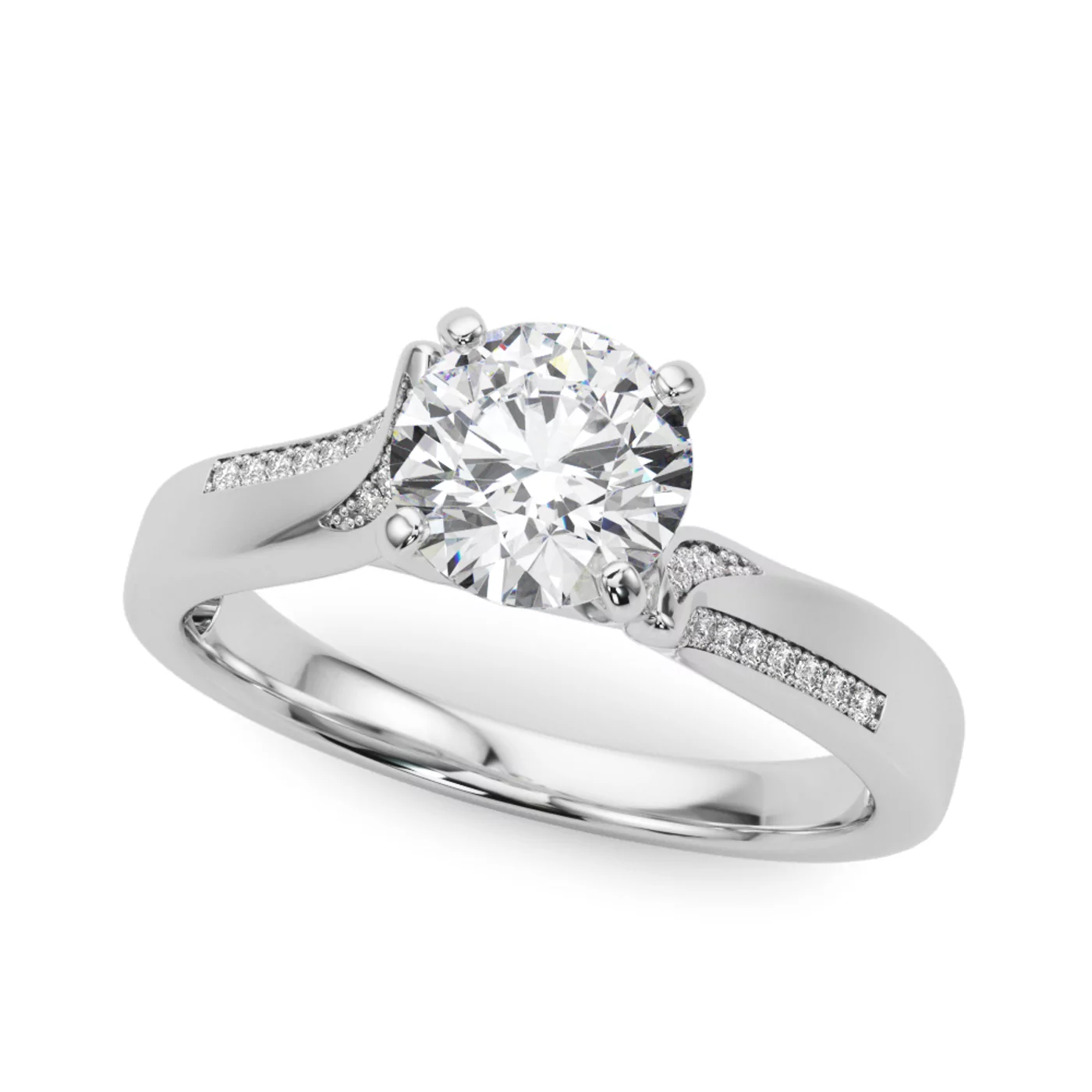 Cathedral Silhouette Platinum Engagement Ring