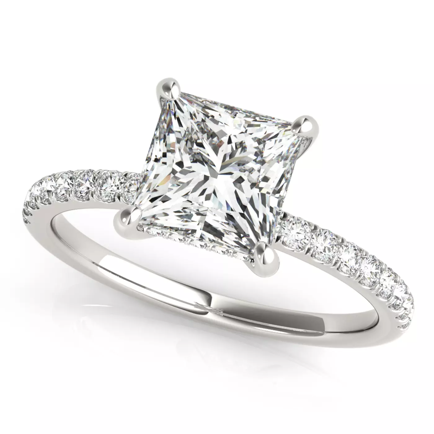 Hidden Halo Sparkle Platinum Engagement Ring