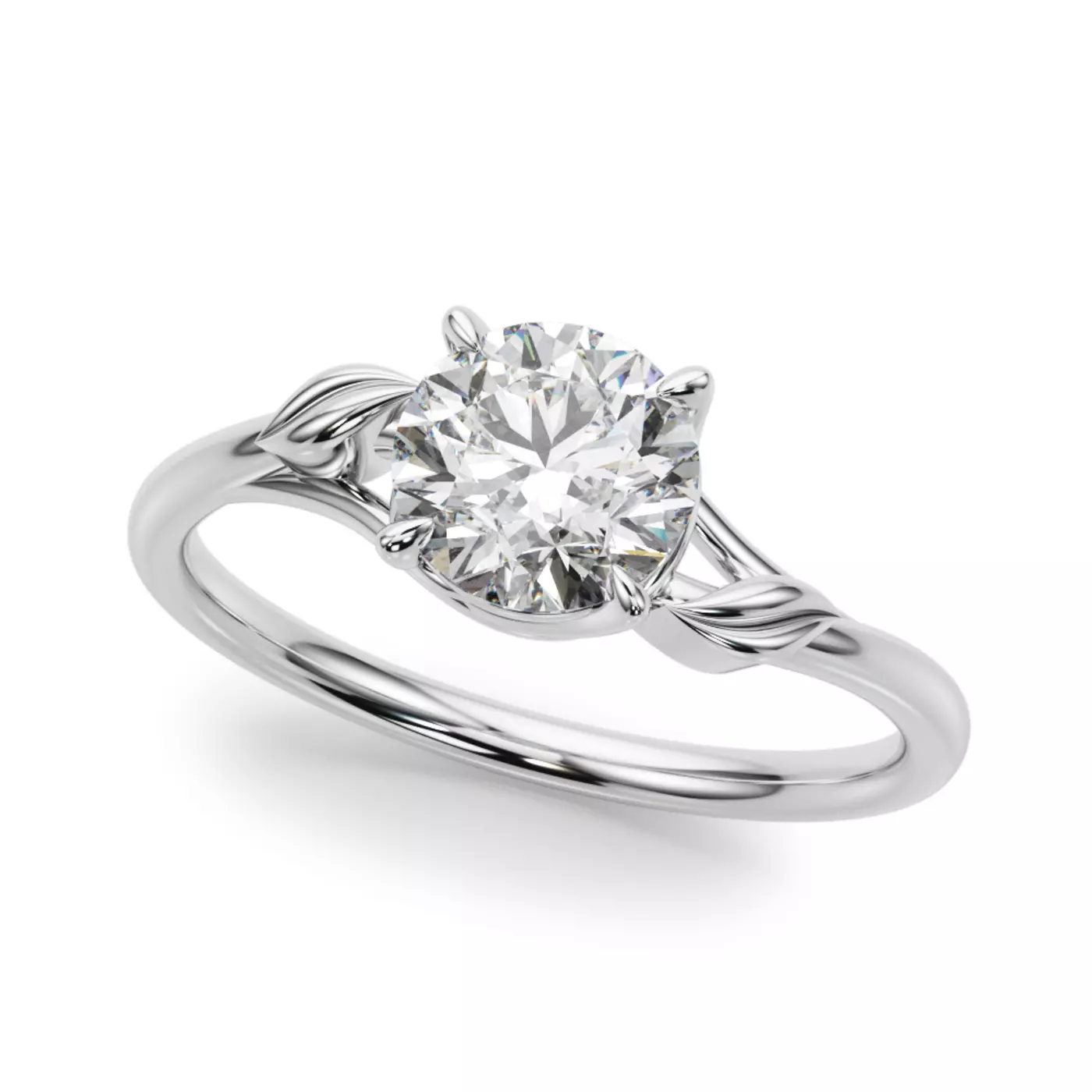 Classic Solitaire Focus 14K White Gold Engagement Ring