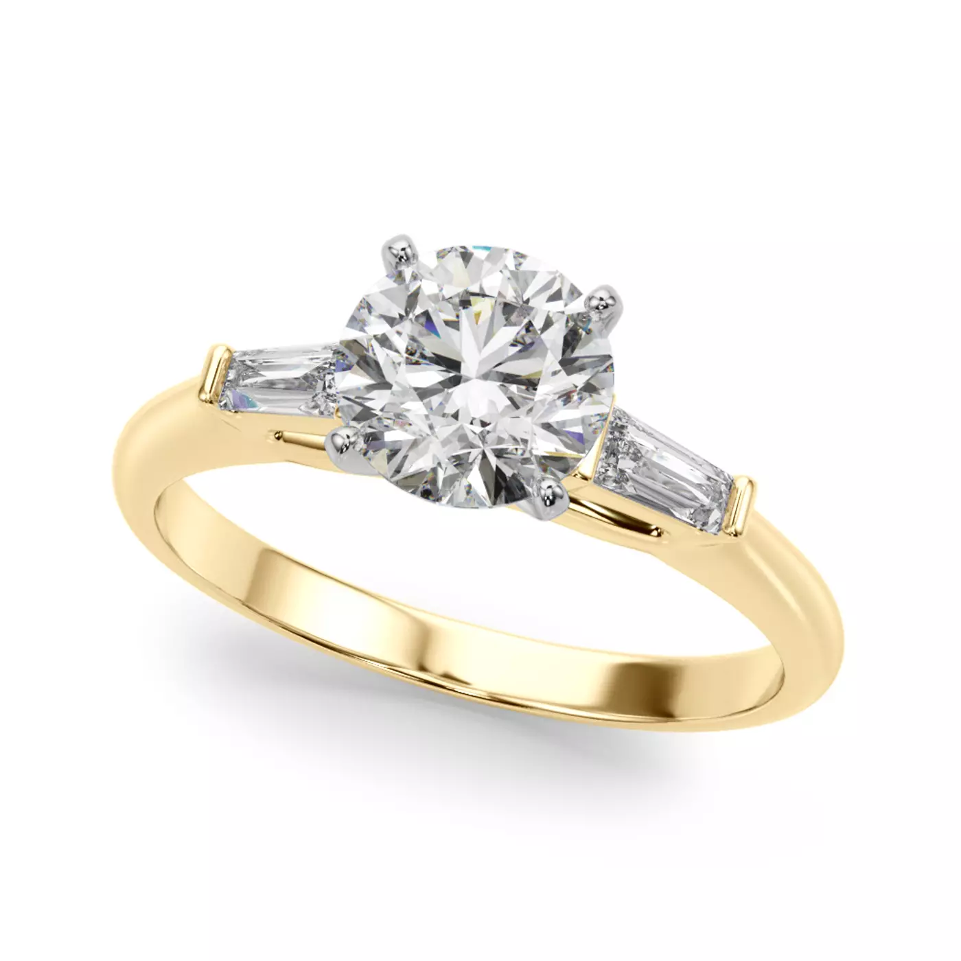 Three-Stone Symbolism 14K Yellow Gold Engagement Ring