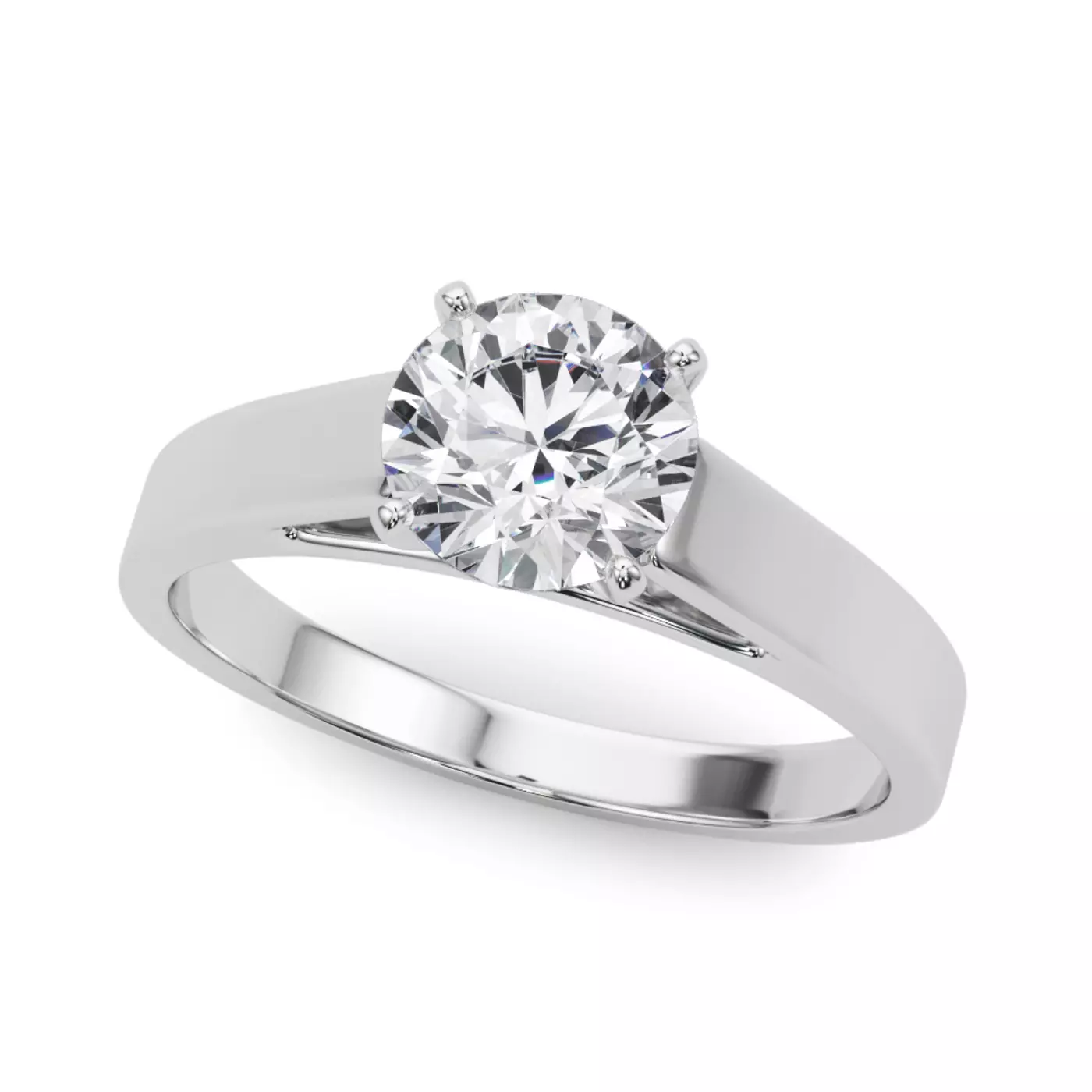Pure Solitaire Focus 14K White Gold Engagement Ring