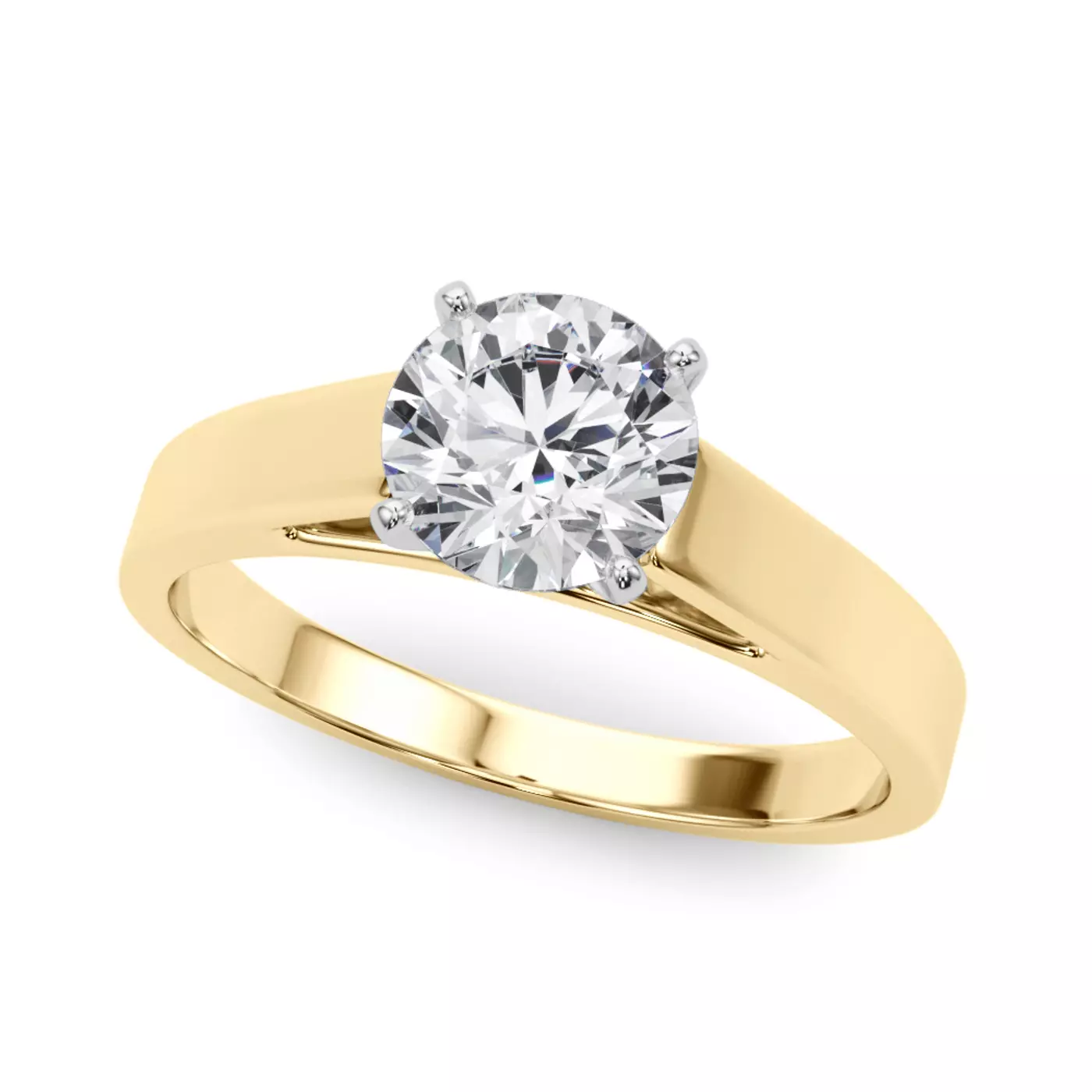 Pure Solitaire Focus 14K Yellow Gold Engagement Ring