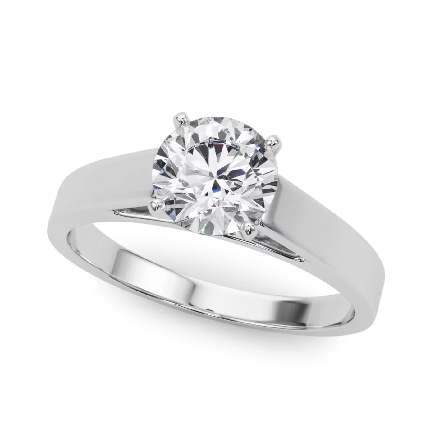 Pure Solitaire Focus 18K White Gold Engagement Ring