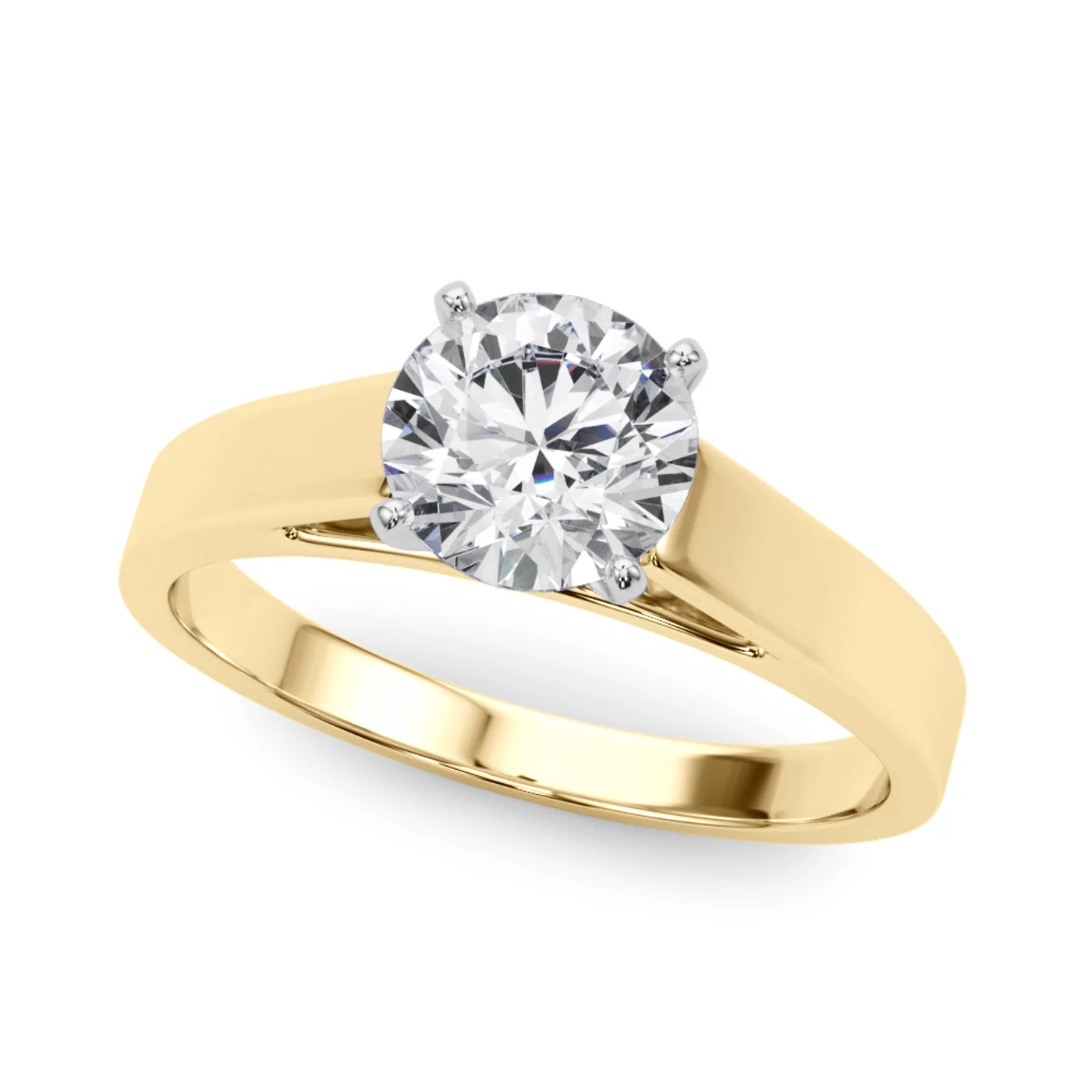 Pure Solitaire Focus 18K Yellow Gold Engagement Ring