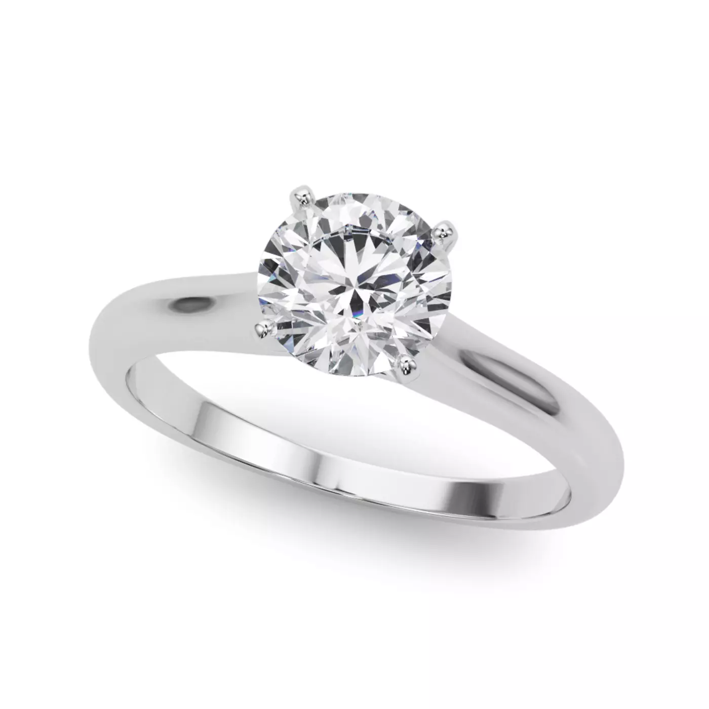 Cathedral Silhouette 14K White Gold Engagement Ring