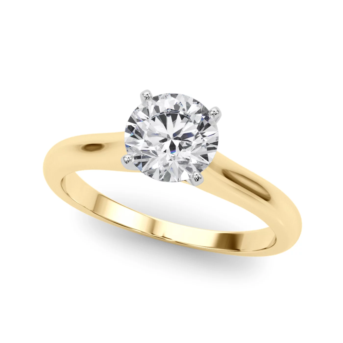 Cathedral Silhouette 18K Yellow Gold Engagement Ring
