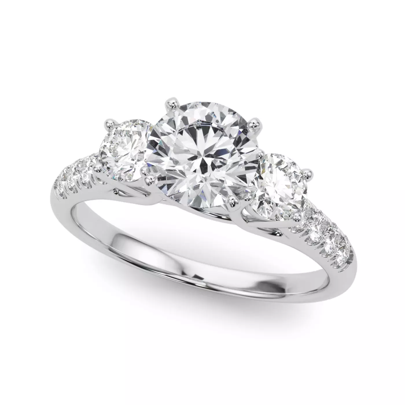 Three-Stone Symbolism Platinum Engagement Ring
