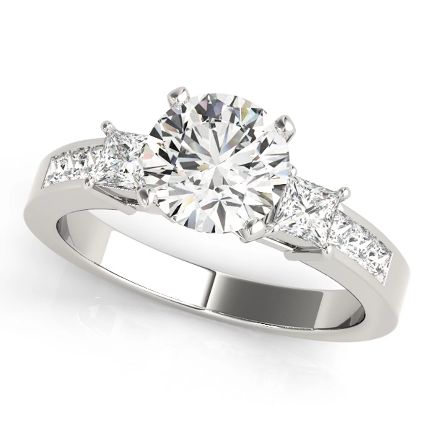 Meaningful Three-Stone Design Platinum Engagement Ring