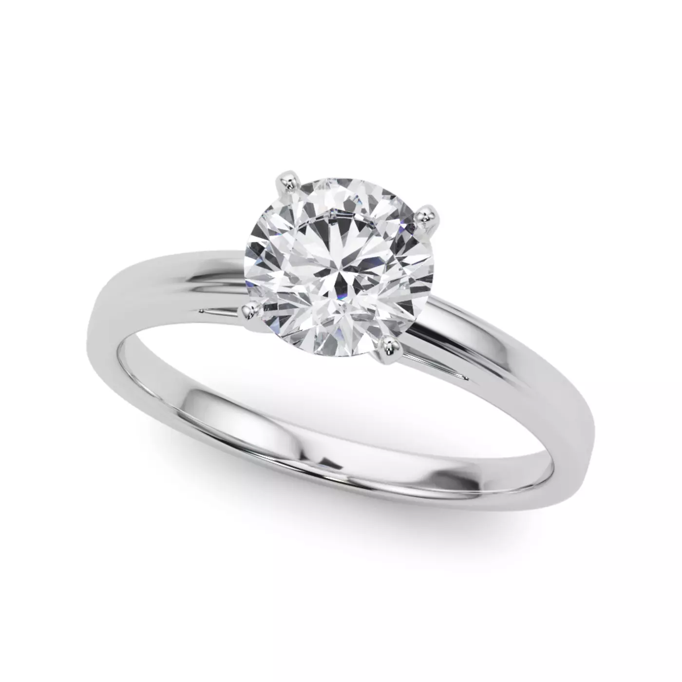 Classic Solitaire Focus 14K White Gold Engagement Ring