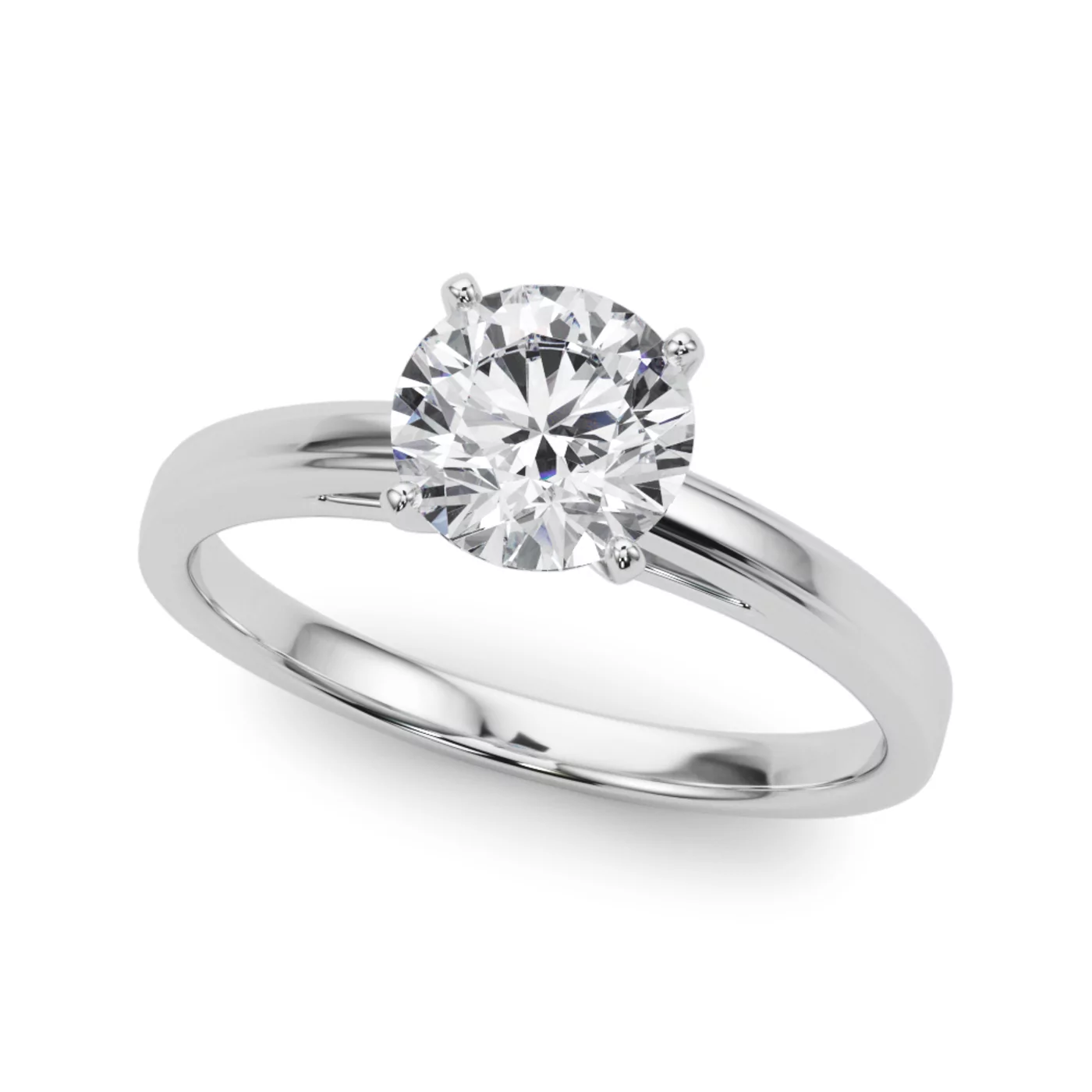 Classic Solitaire Focus 18K White Gold Engagement Ring