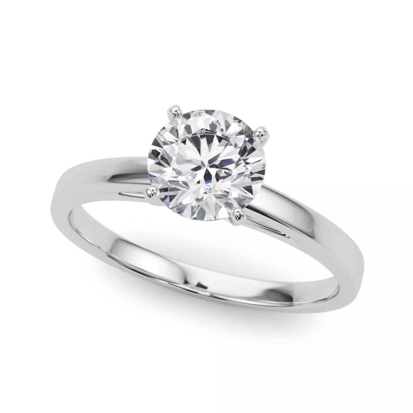 Classic Solitaire 14K White Gold Engagement Ring